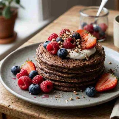 Panqueques de Avena sin Gluten de cacao